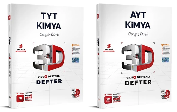 3D Yayınları 2024 Tyt Ayt Kimya Video Destekli Defter Seti 2 Kitap ürün görseli 1