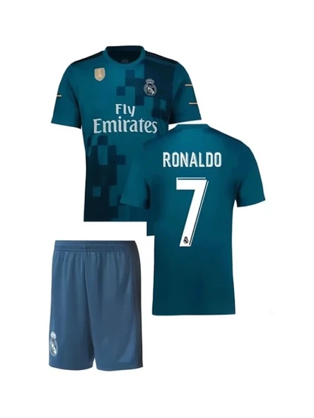 Ronaldo R00180 Turkuaz Real Madrid Çocuk Deplasman Forma 2017-2018 ürün görseli 1
