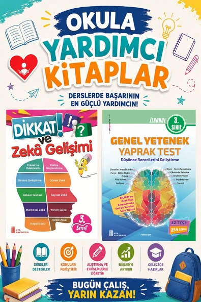 Ata 3.Sınıf Okula Yardımcı Dikkat Ve Zeka Gelişimi - Genel Yetenek Yaprak Test ürün görseli 1