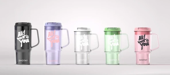 Shotay Mug Bardak 950Ml Siyah - Resim 6