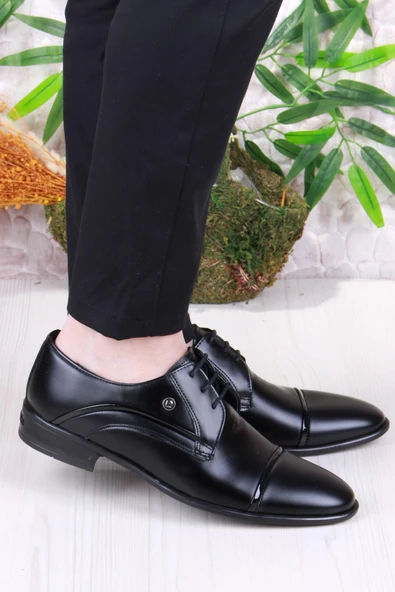 Pierre Cardin 7058 Siyah Açma Damat Ayakkabısı Takım Ayakkabısı Erkek Klasik Ayakkabı ürün görseli 1