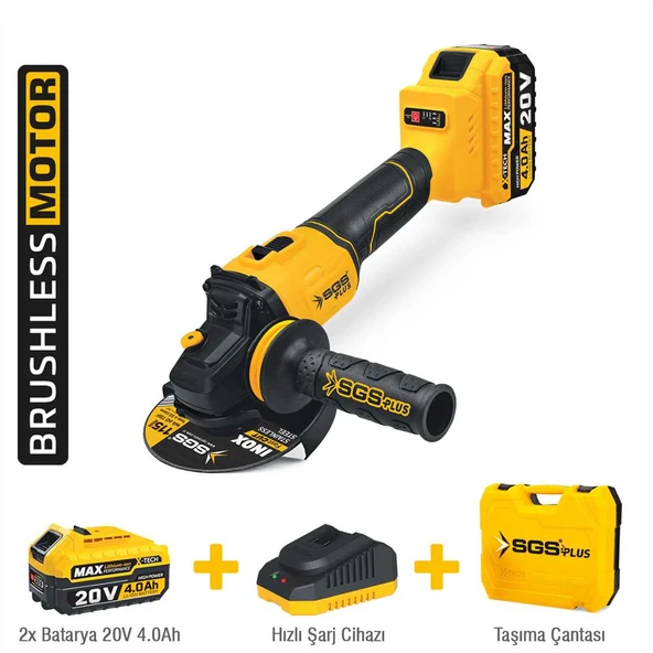 SGS5510 - 20 Volt 4 Amper 115mm Akülü Avuç Taşlama Makinası - Kömürsüz Motor ürün görseli 1