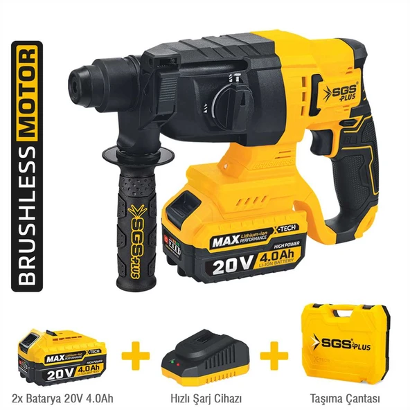 SGS5520 - 20 Volt 4 Amper - 1.8 Joule - SDS Plus Akülü Elektro Pnömatik Darbeli Kırıcı Delici Seti ürün görseli 1
