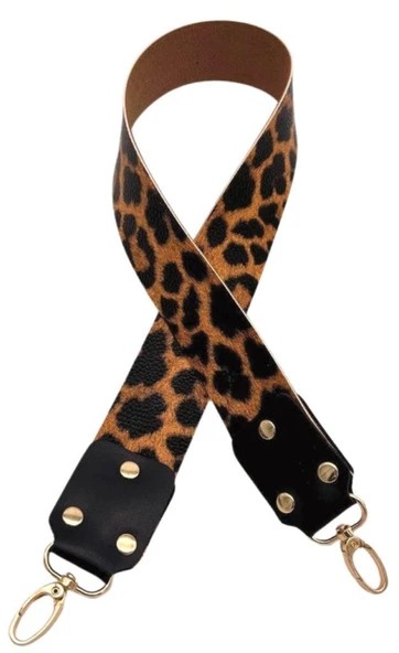 Çanta Aksesuar Ledi Moel Leopar Desenli Tek Çanta Sapı Light Gold Metalli ürün görseli 1