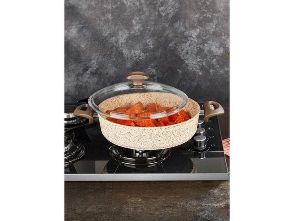 Falez Creamy Granit 22 cm Karnıyarık Tenceresi - CRE 3022 ürün görseli 1