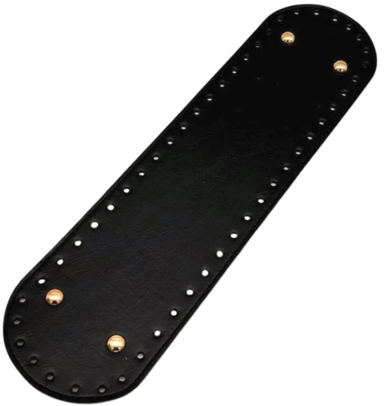 Çanta Aksesuar Suni Deri 37x10 cm Oval Çanta Taban Siyah Renk Light Gold Aparatlı ürün görseli 1