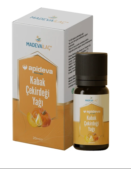 KABAK ÇEKİRDEĞİ YAĞI SOĞUK SIKIM %100 SAF 20ml Apideva ürün görseli 1