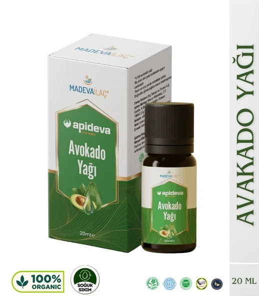 AVAKADO YAĞI SOĞUK SIKIM %100 SAF 20ml Apideva ürün görseli 1