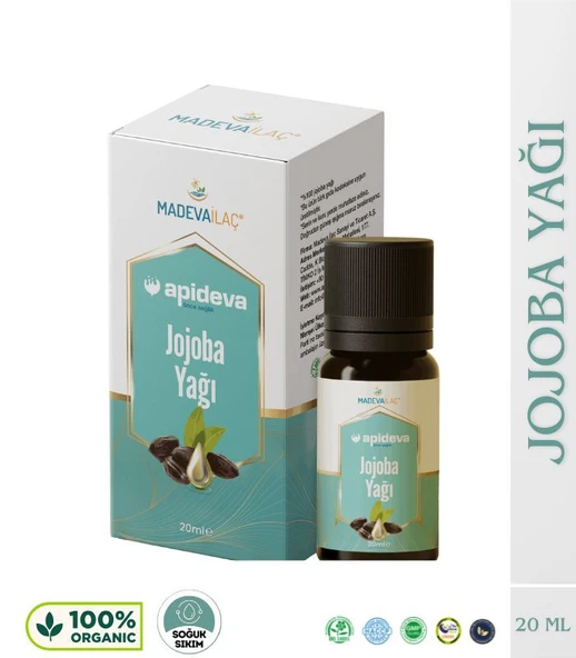 JOJOBA YAĞI SOĞUK SIKIM %100 SAF 20ml Apideva ürün görseli 1