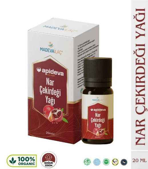 NAR ÇEKİRDEĞİ YAĞI SOĞUK SIKIM %100 SAF 20ml Apideva ürün görseli 1