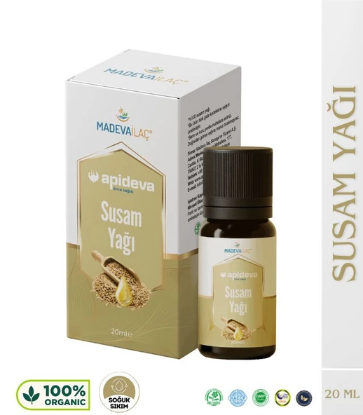 SUSAM YAĞI SOĞUK SIKIM %100 SAF 20ml Apideva ürün görseli 1