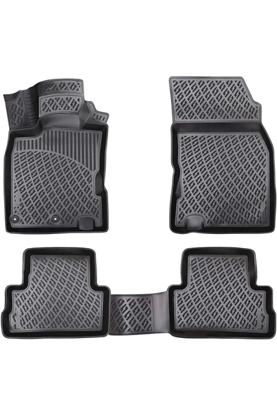 Nissan Navara 2005-2013 3D Siyah Kokusuz Havuzulu Paspas Takımı ürün görseli 1