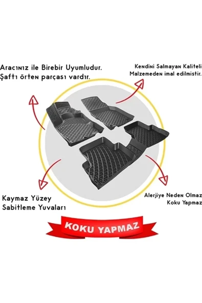 Alfa Romeo 156 1997-2007 3d Siyah Kokusuz Havuzulu Paspas Takımı ürün görseli 1