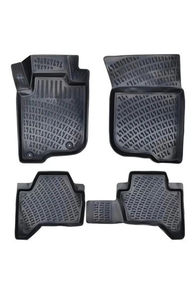 Mitsubishi L200 2005-2018 Uyumlu 3d Siyah Kokusuz Havuzulu Paspas Takımı ürün görseli 1