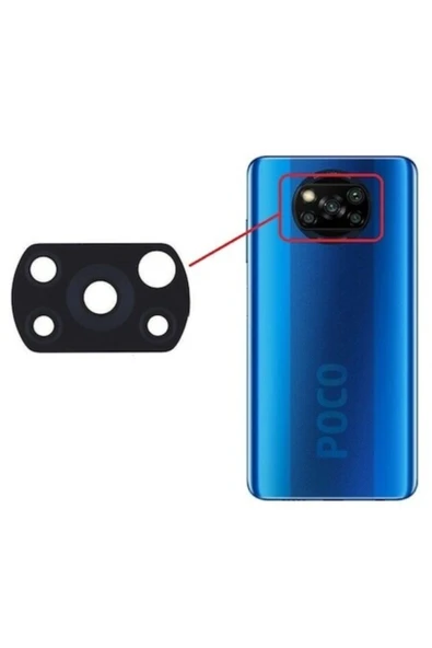 Sentech Poco X3 Nfc Pocophone X3 Arka Kamera Camı Lensi Yapışkanlı ürün görseli 1
