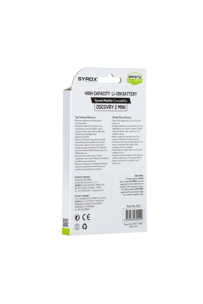 Syrox General Mobile Discovery 2 Mini Batarya 1800 Mah B222 - Resim 3