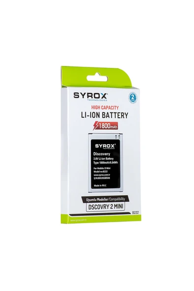 Syrox General Mobile Discovery 2 Mini Batarya 1800 Mah B222 - Resim 2