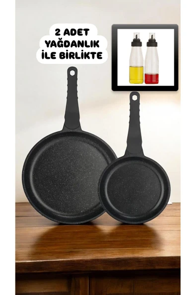 Famos XL Tava Set 2 Adet Yağdanlık  Ramazan Seti-( 28 ve 20 Döküm Tava )+2 li 720 Ml Yağlık ürün görseli 1