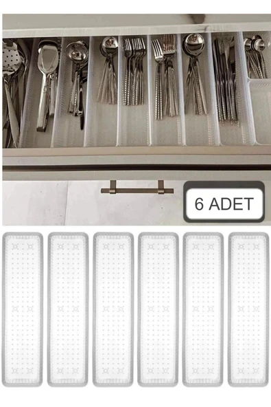 Bade 6 Adet (L) Çekmece Içi Çatal Kaşık Düzenleme Kutusu - Kaşıklık Organizer ürün görseli 1