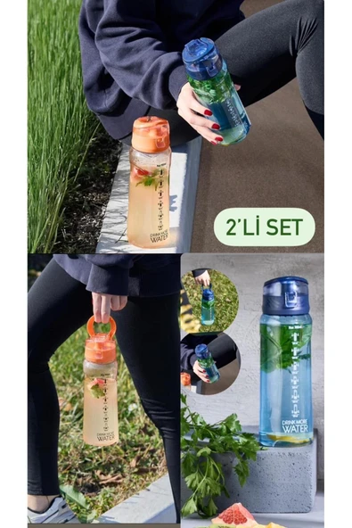 Detoks 2’li Set - 2 Adet 700 ML Spor Suluk Bay Matara Sızdırmaz Kapak ürün görseli 1