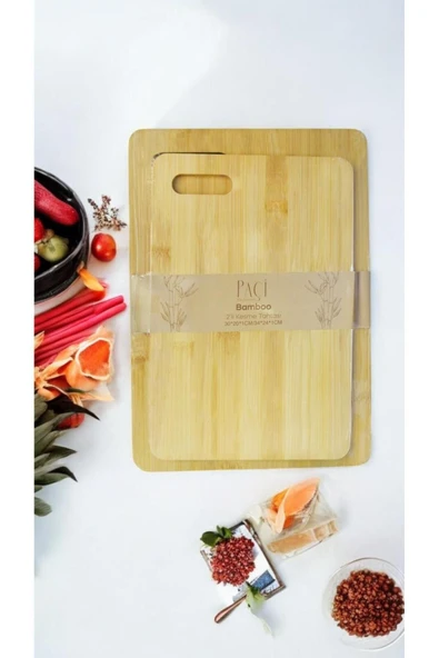 2'li Bambu 34x24 30x20 Kesme Tahtası 700639 ürün görseli 1