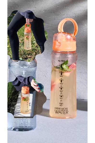Sports Women 700 ML Sızdırmaz Kapaklı Matara - Polikarbon Kolayca Taşınabilir Suluk Detoks ürün görseli 1