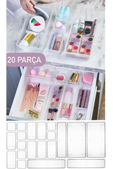 Bade 20 Parça Takı Kutusu Aksesuar Düzenleyici Kutu Kozmetik Makyaj Malzemesi Organizer ürün görseli 1