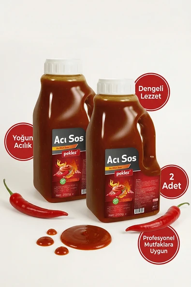 Acı Sos 2,15 kg x 2 Adet - Yoğun Baharatlı Hazır Acı Sos Seti ürün görseli 1