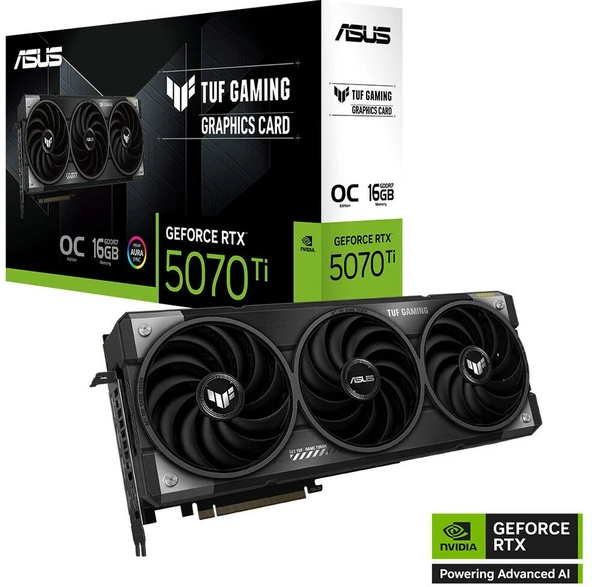Asus -TUF-RTX5070TI-O16G-GAMING-NVIDIA-GEFORCE-RTX 5070 TI-16GB GDDR7-256BIT--OC-2XHDMI-3XDP-RGB-DL ürün görseli 1
