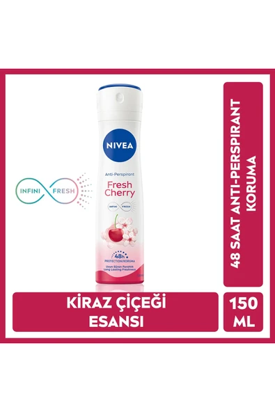 NİVEA DEODORANT FRESH CHERRY 150 ML ürün görseli 1
