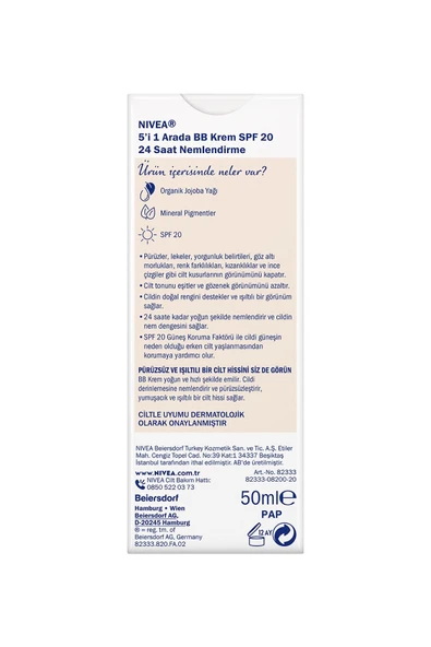 NIVEA 5'İ 1 ARADA BB KREM AÇIK TON 50 ML - Resim 2