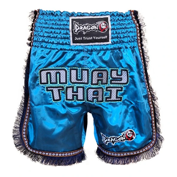 DragonDo MT3020 Apache Muaythai Şortu Turkuaz Püsküllü Muay Thai Şortu ürün görseli 1