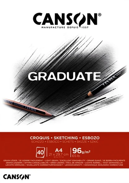Canson Graduate Eskiz Blok 96 g A4 40 Yaprak ürün görseli 1