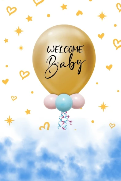 Cinsiyet Partisi Balon Seti Krom Gold Balon Mavi Konfeti 18 inç ürün görseli 1