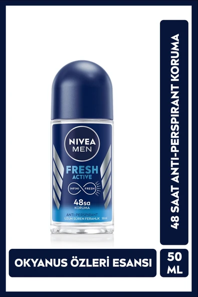 NIVEA ROLL ON FOR MEN FRESH ACTIVE 50ML ürün görseli 1