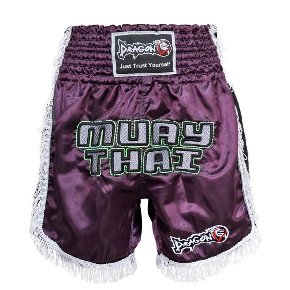 DragonDo MT3020 Apache Muaythai Şortu Mor Püsküllü Muay Thai Şortu ürün görseli 1