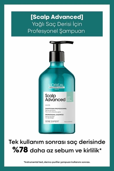 Loreal Professionnel Serie Expert Scalp Advanced Yağlanma Karşıtı Profesyonel Şampuan 500 ml ürün görseli 1