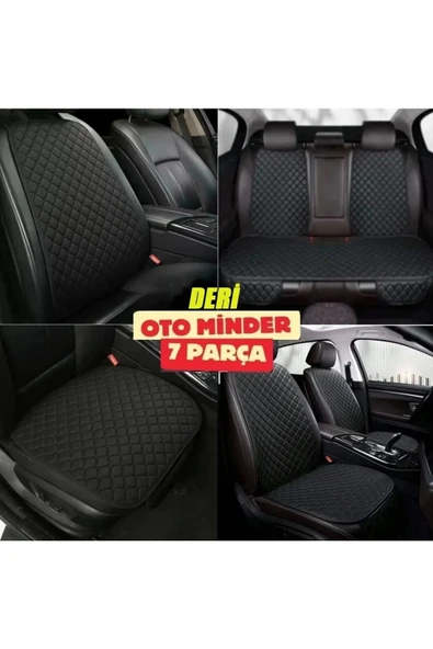 Fiat Siena Koltuk Deri Minderi 7 Parça Ön Ve Arka Oturak Sırt Dayama Minder siyah-siyah ürün görseli 1