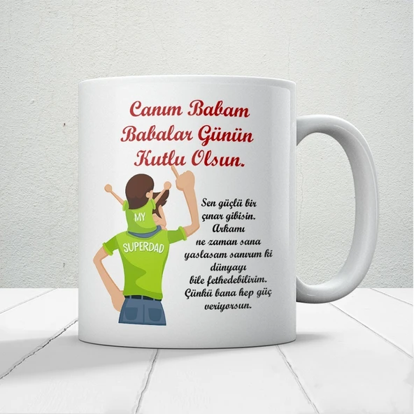 Canım Babam Baskılı Babalar Günü Kupa Bardak Kahve Kupa Bardak-17 ürün görseli 1
