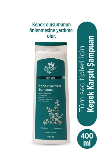 SELESTA LİFE Okaliptüs ve Çay Ağacı Bitki Özlü Kepek Karşıtı Şampuan Tüm Saç Tipleri İçin Şampuan 400 ml ürün görseli 1
