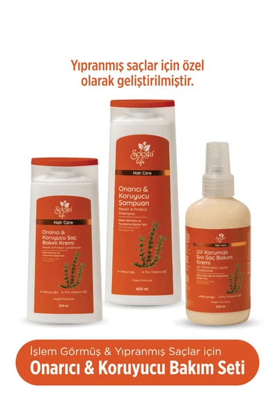 SELESTA LİFE Atkuyruğu Bitki Özü ve Provitamin B5 Özlü 3'lü Onarıcı & Koruyucu Saç Bakım Seti Yıpranmış Saçlar ürün görseli 1