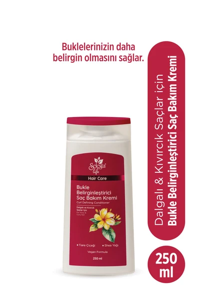 SELESTA LİFE Tiare Çiceği ve Shea Yağı Özlü Bukle Belirginleştirici Saç Bakım Kremi Dalgalı ve Kıvırcık 250 ml ürün görseli 1