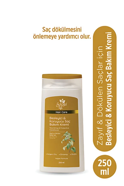 SELESTA LİFE Isırgan Otu ve Ginseng Özlü Besleyici & Koruyucu Zayıf ve Dökülen Saçlar İçin Bakım Kremi 250 ml ürün görseli 1