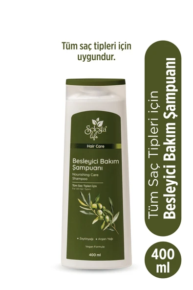 SELESTA LİFE Zeytinyağı Ve Argan Yağı Özlü Besleyici Saç Bakım Şampuanı - Tüm Saç Tipleri Için Şampuan 400 ml ürün görseli 1