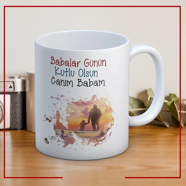 Canım Babam Baskılı Babalar Günü Kupa Bardak Kahve Kupa Bardak-19 ürün görseli 1