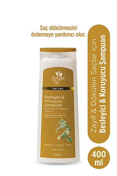SELESTA LİFE Isırgan Otu ve Ginseng Özlü Besleyici & Koruyucu Şampuan Zayıf ve Dökülen Saçlar İçin Şampuan 400 ml ürün görseli 1