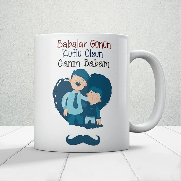 Babalar Günün Kutlu Olsun Canım Babam Baskılı Babalar Günü Kupa Bardak Mod1 ürün görseli 1