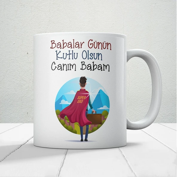 Babalar Günün Kutlu Olsun Canım Babam Baskılı Babalar Günü Kupa Bardak Mod3 ürün görseli 1