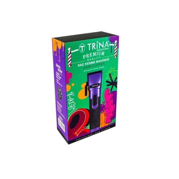 Trina Profesyonel Saç Kesme Makinesi Mor 0071 ürün görseli 1