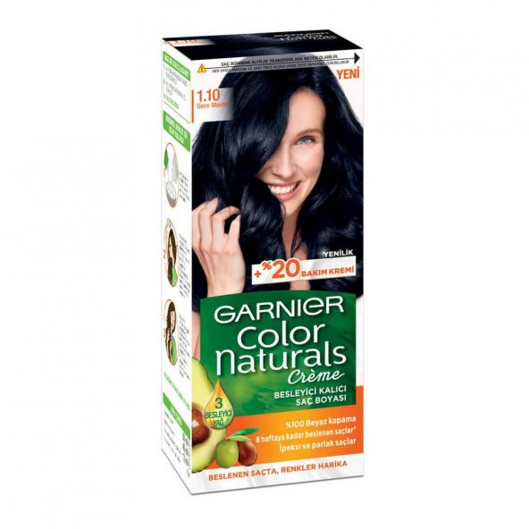 Garnıer Color Naturals Krem Saç Boyası   1.10 Gece Mavisi ürün görseli 1